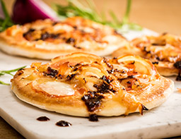 Pancetta and Caramelized Onion Pizzettes